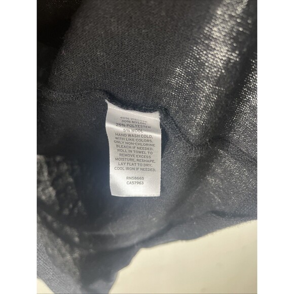 NORDSTROM OPEN EDIT Women’s V Neck Sweater Black Viscose Blend Size Medium - Picture 3 of 7